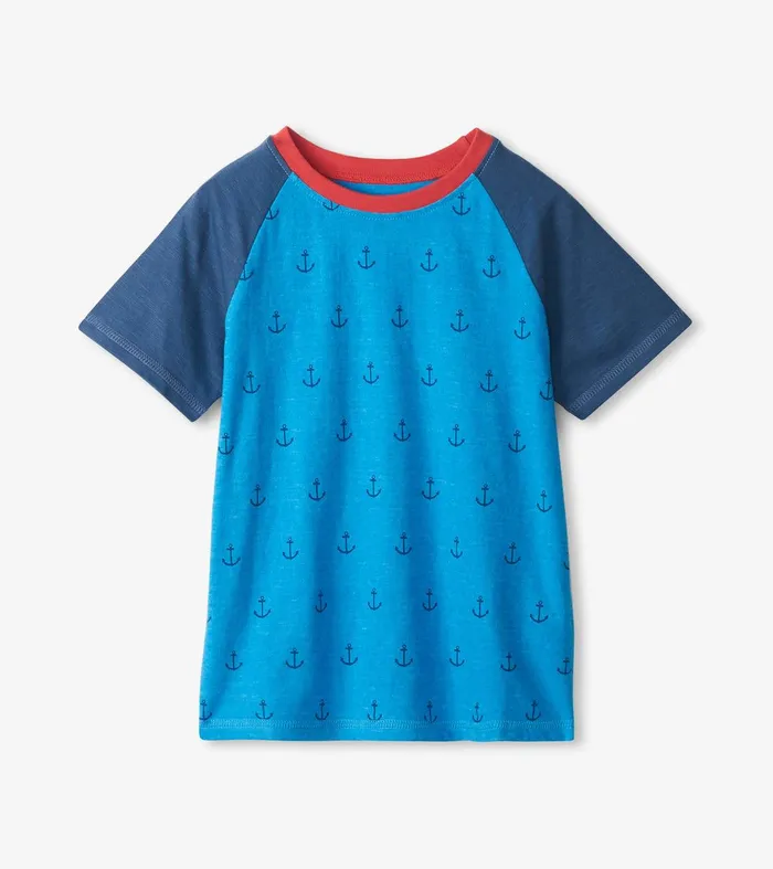 Boys Mini Anchors Raglan TShirt Hatley