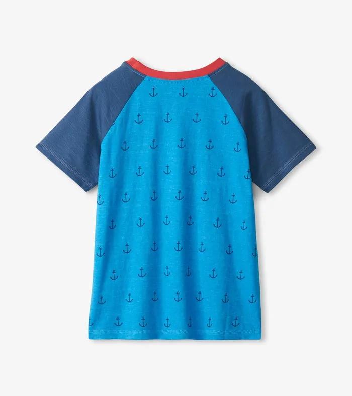 Boys Mini Anchors Raglan TShirt Hatley