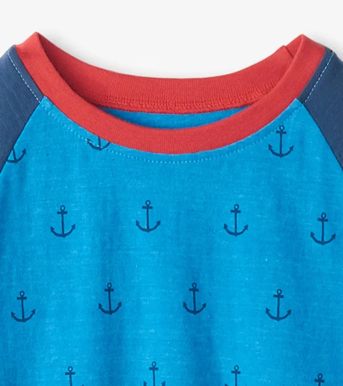 Boys Mini Anchors Raglan TShirt Hatley