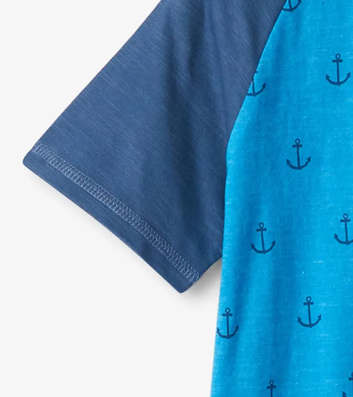 Boys Mini Anchors Raglan TShirt Hatley