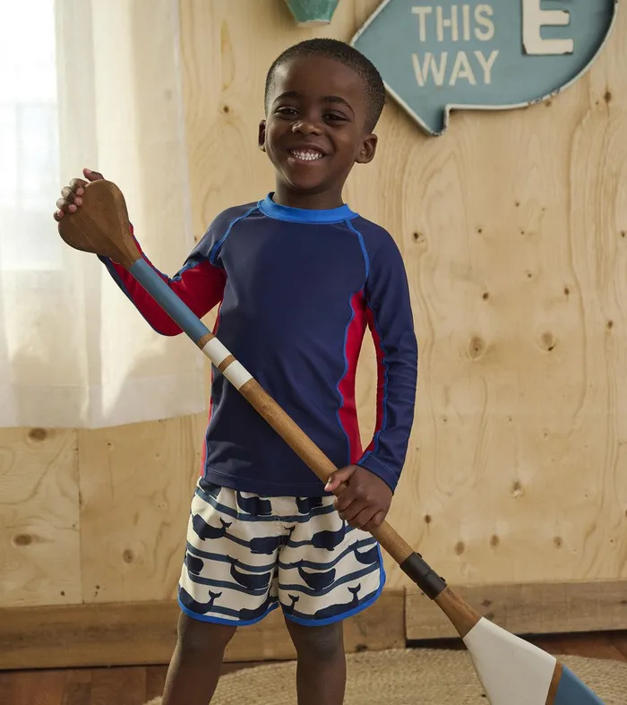 Boys Nautical Colourblock Long Sleeve Rashguard Hatley