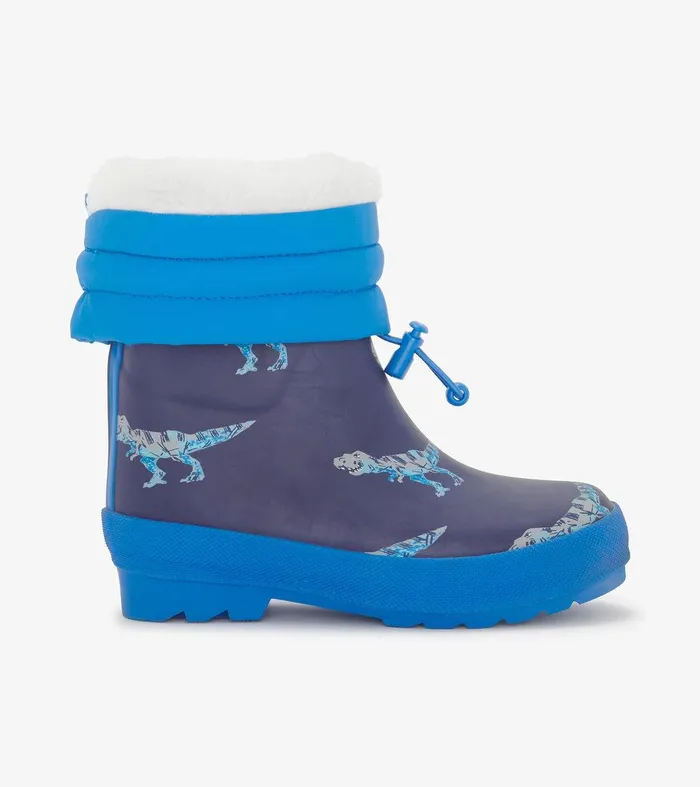 Boys TRex Attack Sherpa Lined Rain Boots Hatley
