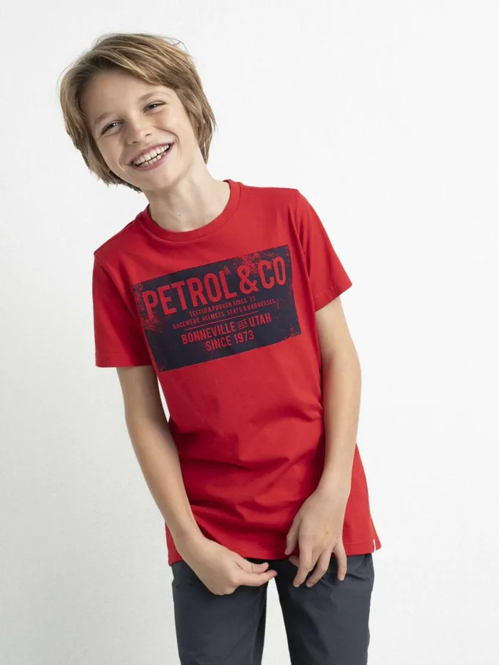 Boys TShirts Petrol Industries Artwork TShirt Pepper Red