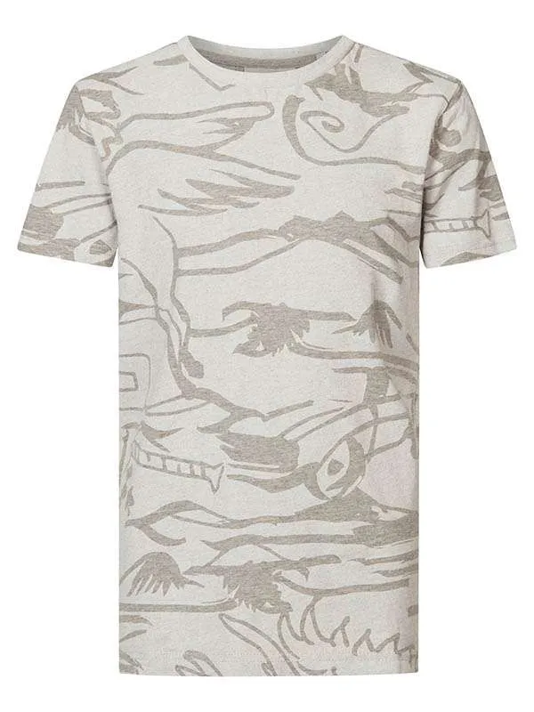 Boys TShirts Petrol Industries TShirt With AllOver Print Light Grey Melee
