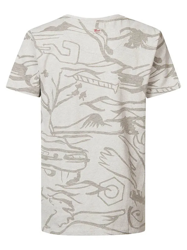 Boys TShirts Petrol Industries TShirt With AllOver Print Light Grey Melee
