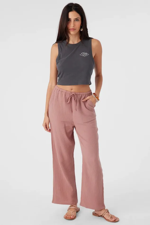 BRENDA CRINKLE DOUBLE GAUZE BEACH PANTS Burlwood Women O039NEILL Collections