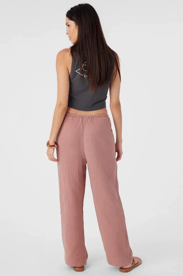 BRENDA CRINKLE DOUBLE GAUZE BEACH PANTS Burlwood Women O039NEILL Collections