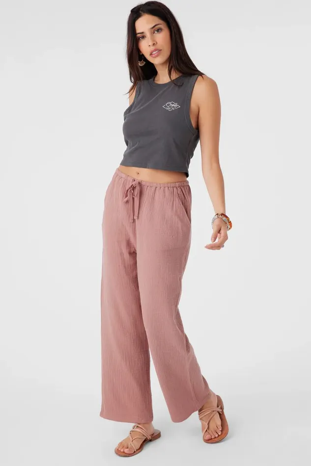 BRENDA CRINKLE DOUBLE GAUZE BEACH PANTS Burlwood Women O039NEILL Collections