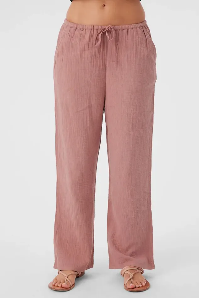 BRENDA CRINKLE DOUBLE GAUZE BEACH PANTS Burlwood Women O039NEILL Collections