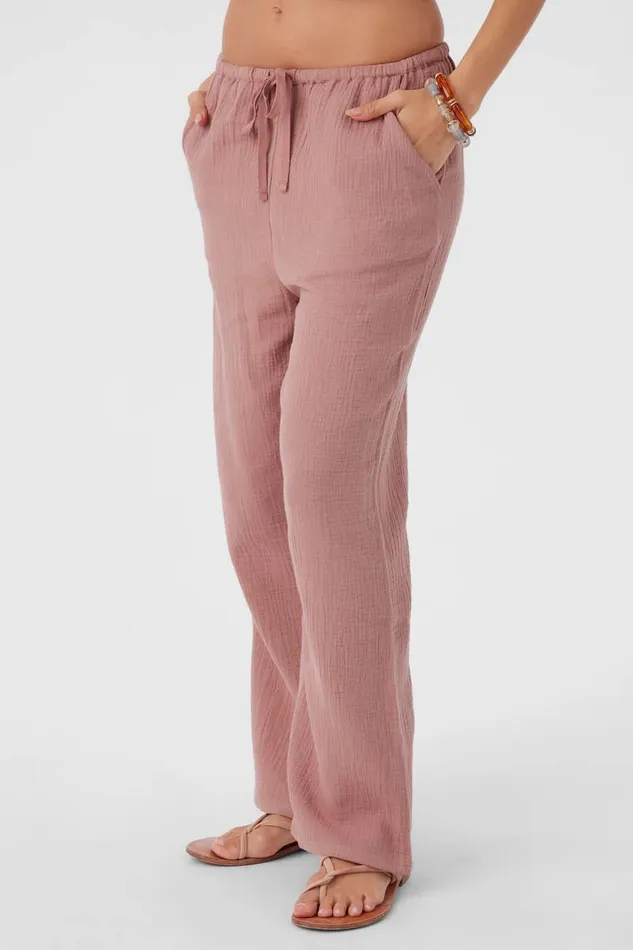 BRENDA CRINKLE DOUBLE GAUZE BEACH PANTS Burlwood Women O039NEILL Collections