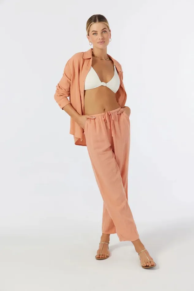 BRENDA CRINKLE DOUBLE GAUZE BEACH PANTS Canyon Sunset Women O039NEILL Collections