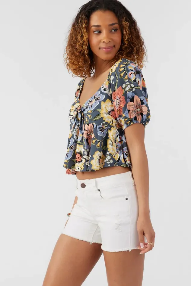 BRENNA TALITHA FLORAL TOP Slate Women O039NEILL Clothing