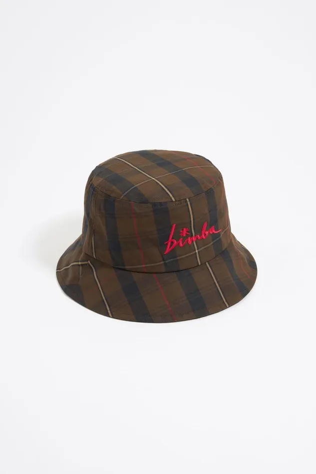 Brown Checked Bucket Hat Brown Women Bimba Y Lola Hats And Caps