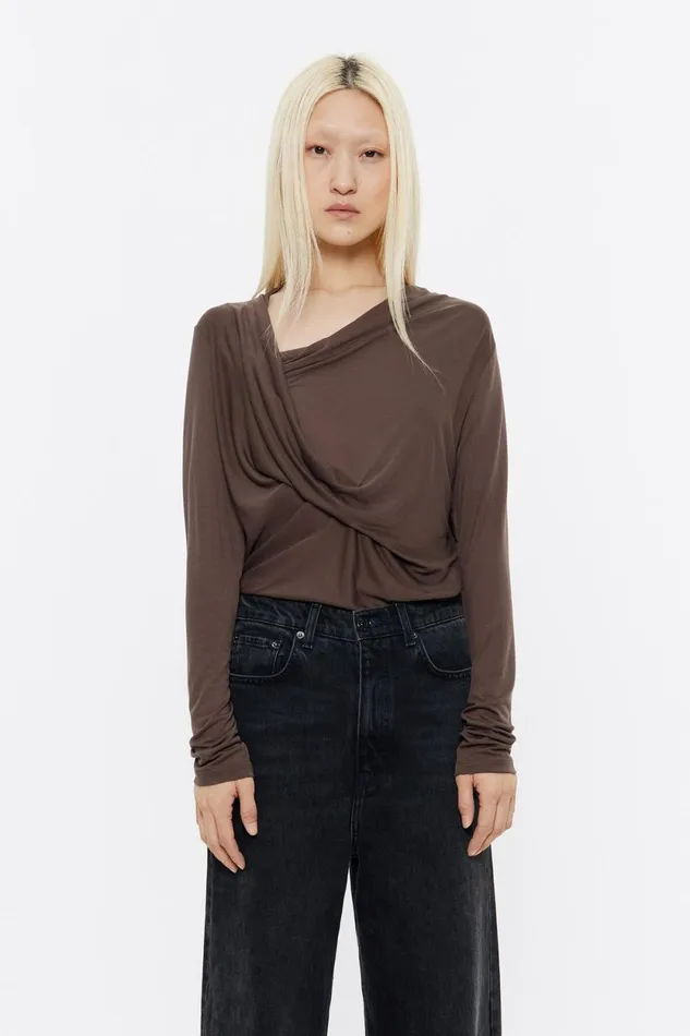 Brown Fluid Neckline Tshirt Brown Women Bimba Y Lola TShirts