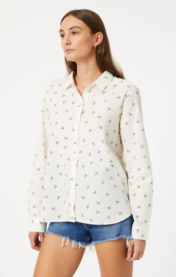 ButtonUp Long Sleeve Shirt In Simple Flower Print Women Mavi Jeans Shirts ButtonUp Long Sleeve Shirt In Simple Flower Print Women Mavi Jeans Shirts
