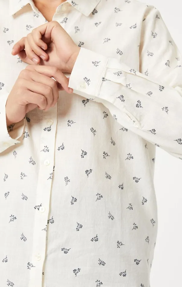 ButtonUp Long Sleeve Shirt In Simple Flower Print Women Mavi Jeans Shirts ButtonUp Long Sleeve Shirt In Simple Flower Print Women Mavi Jeans Shirts