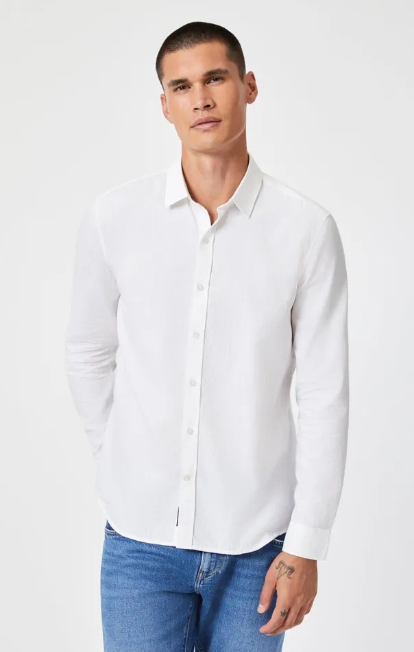 Button UpLong Sleeve Shirt In White Men Mavi Jeans TShirts