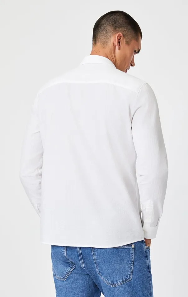 Button UpLong Sleeve Shirt In White Men Mavi Jeans TShirts Button UpLong Sleeve Shirt In White Men Mavi Jeans TShirts