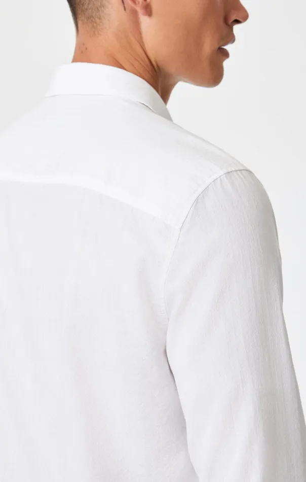 Button UpLong Sleeve Shirt In White Men Mavi Jeans TShirts Button UpLong Sleeve Shirt In White Men Mavi Jeans TShirts