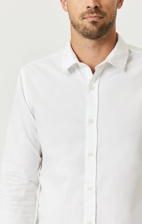 Button UpLong Sleeve Shirt In White Men Mavi Jeans TShirts Button UpLong Sleeve Shirt In White Men Mavi Jeans TShirts