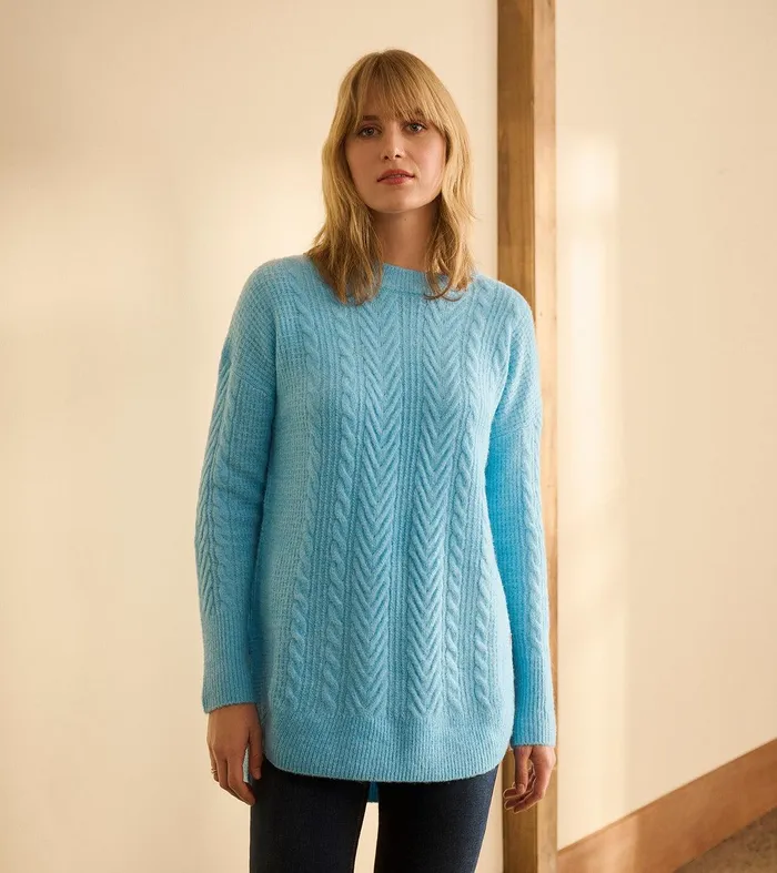 Cable Knit Tunic 8211 Sky Blue Hatley