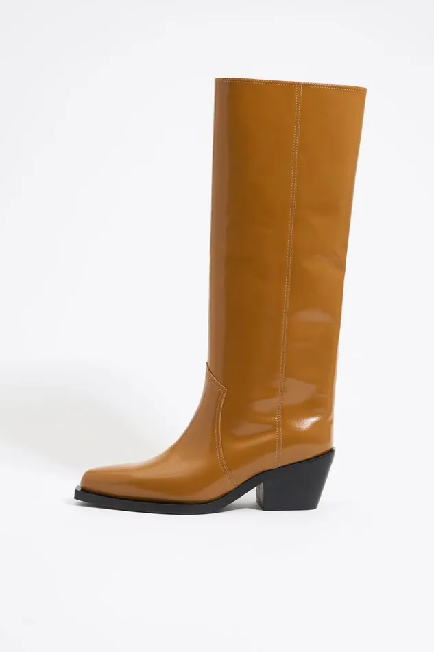 Camel Leather Cowboy Boot Camel Women Bimba Y Lola Ankle Boots And Boots