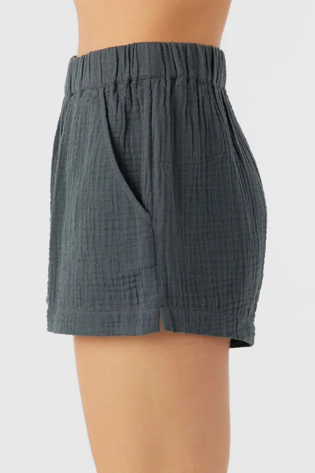 CARALEE DOUBLE GAUZE SHORTS Slate Women O039NEILL Collections
