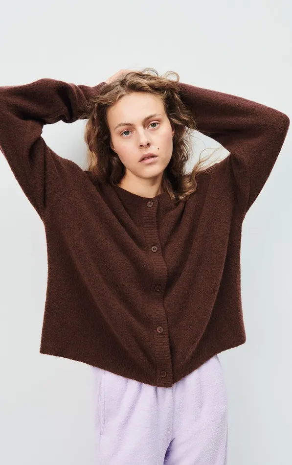 Cardigan Damsville Black Brownie Melange Women American Vintage Jumpers and Cardigans Cardigan Damsville Black Brownie Melange Women American Vintage Jumpers and Cardigans