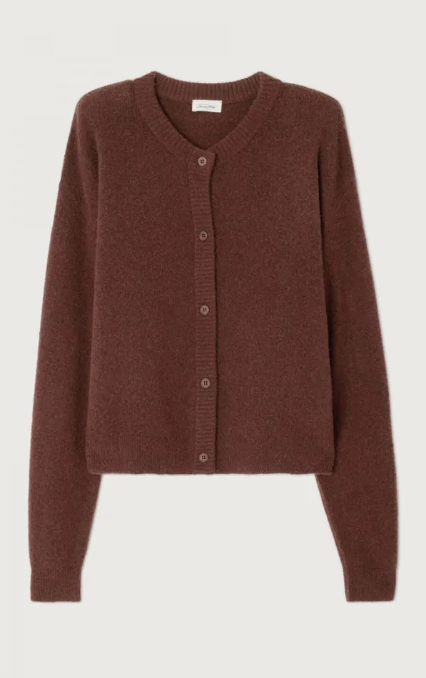 Cardigan Damsville Black Brownie Melange Women American Vintage Jumpers and Cardigans