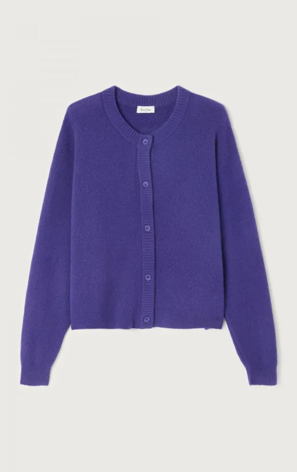Cardigan Damsville Purple Melange Women American Vintage Jumpers and Cardigans Cardigan Damsville Purple Melange Women American Vintage Jumpers and Cardigans