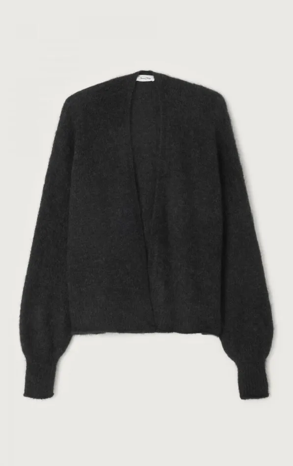 Cardigan Nuny Melange Charcoal Women American Vintage Jumpers and Cardigans