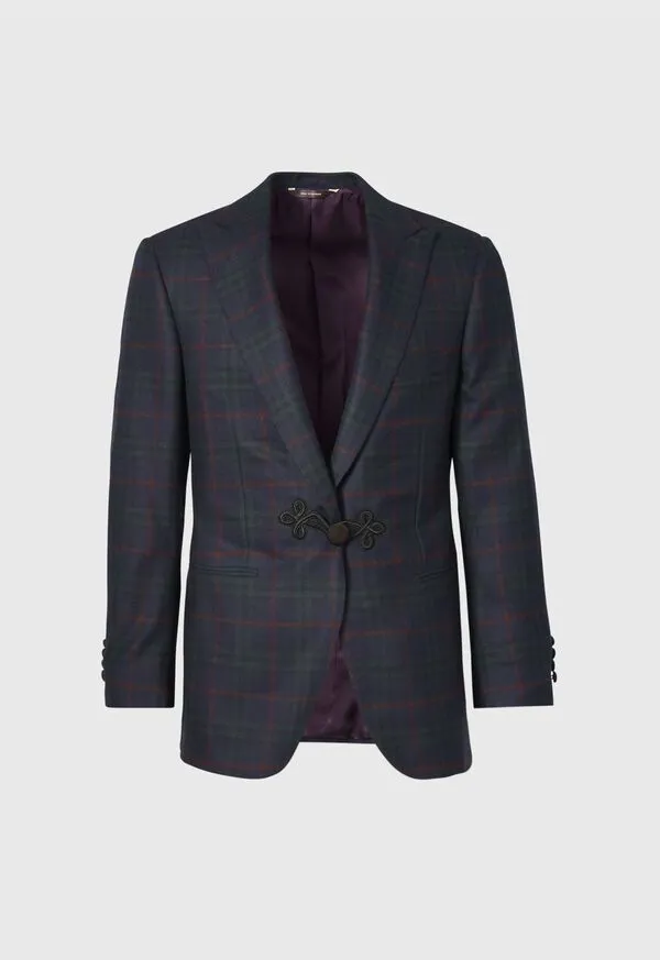 Cashmere Plaid Dinner Jacket Bottle Green Mens Blazers and Jackets Paulstuart