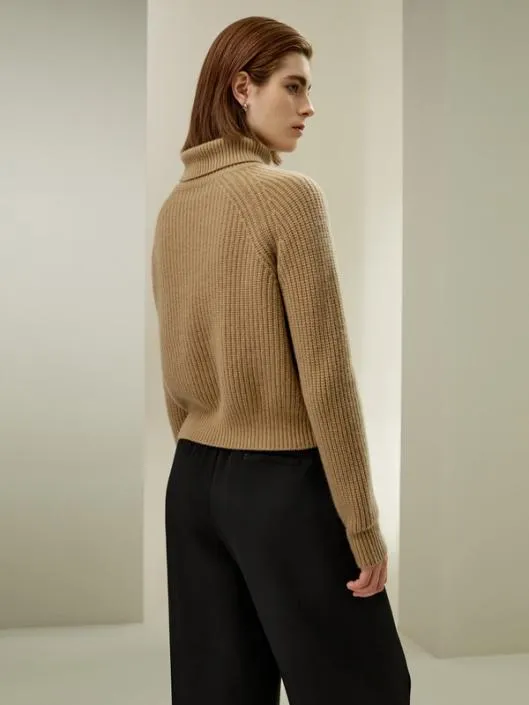 Cashmere Textured Turtleneck Sweater Women Lilysilk Knitwear