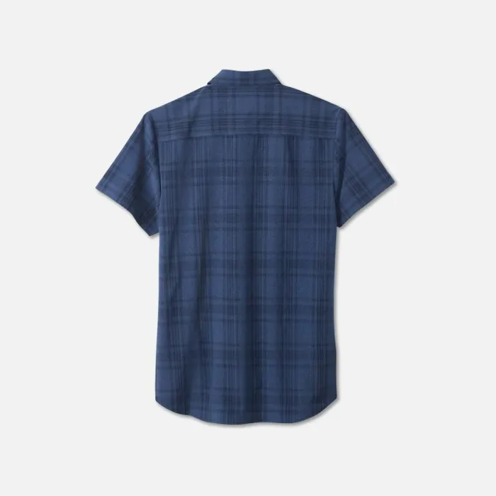 Casual Check Button Down Short Sleeve Shirt Navy Men Kenneth Cole Casual Shirts