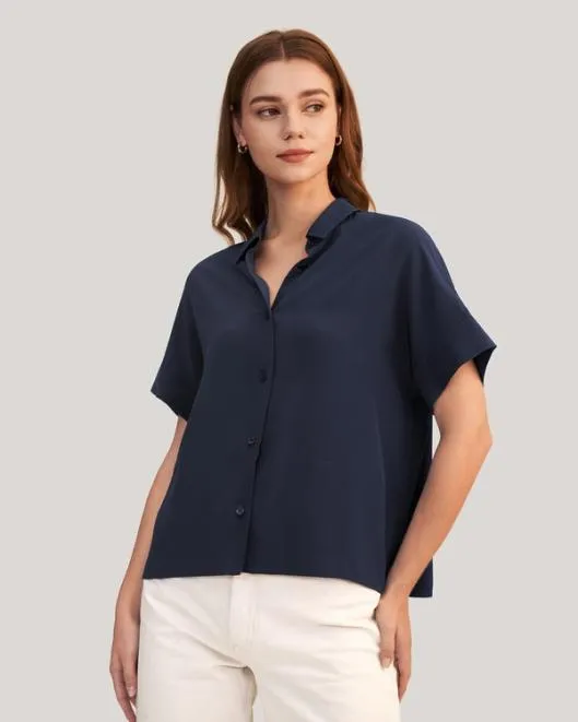 Casual Comfy Short Sleeve Silk Blouse For Women Women Lilysilk Essentials
