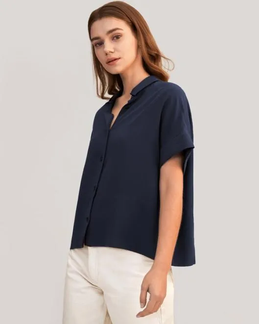 Casual Comfy Short Sleeve Silk Blouse For Women Women Lilysilk Essentials