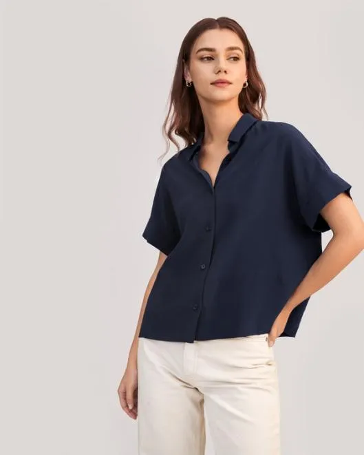Casual Comfy Short Sleeve Silk Blouse For Women Women Lilysilk Essentials