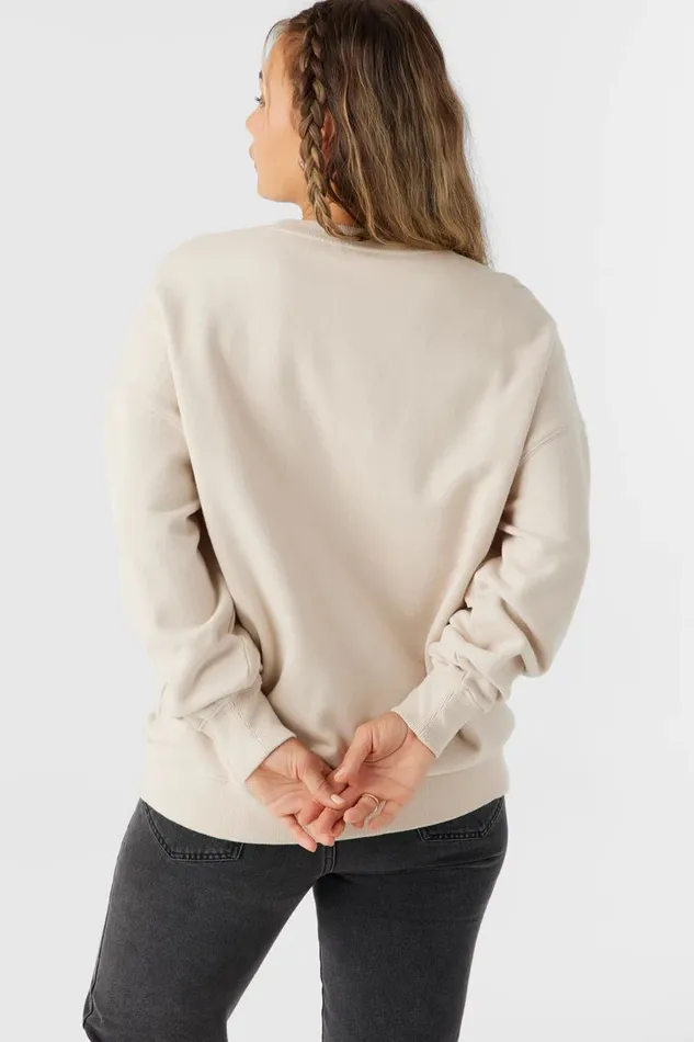CHOICE CREWNECK OVERSIZEDFIT FLEECE PULLOVER Cement Women O039NEILL Collections