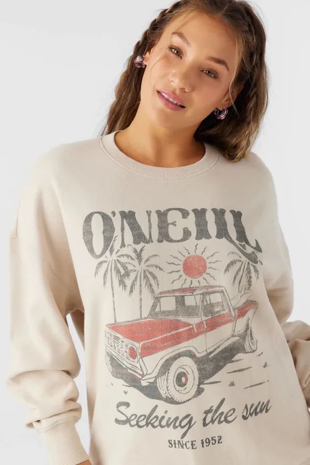 CHOICE CREWNECK OVERSIZEDFIT FLEECE PULLOVER Cement Women O039NEILL Collections