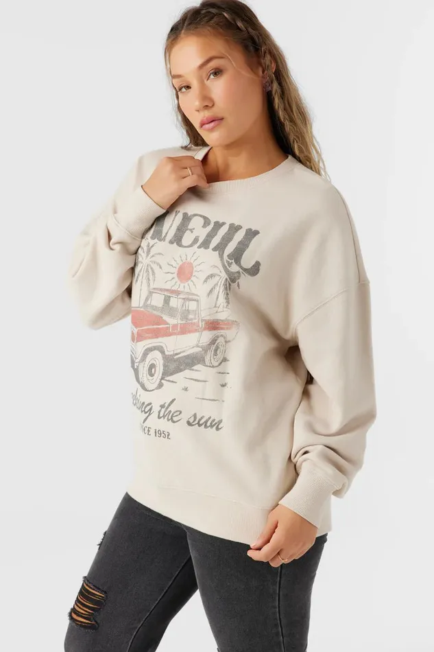 CHOICE CREWNECK OVERSIZEDFIT FLEECE PULLOVER Cement Women O039NEILL Collections