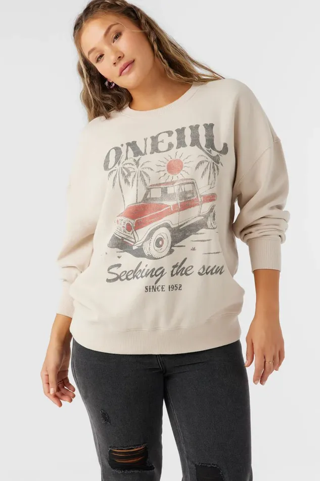 CHOICE CREWNECK OVERSIZEDFIT FLEECE PULLOVER Cement Women O039NEILL Collections