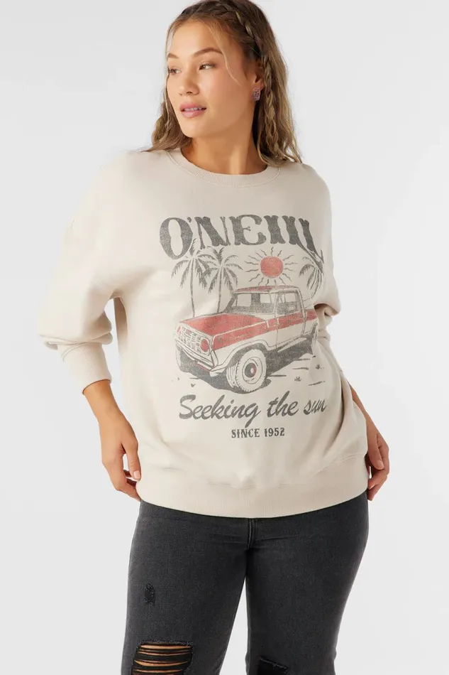 CHOICE CREWNECK OVERSIZEDFIT FLEECE PULLOVER Cement Women O039NEILL Collections