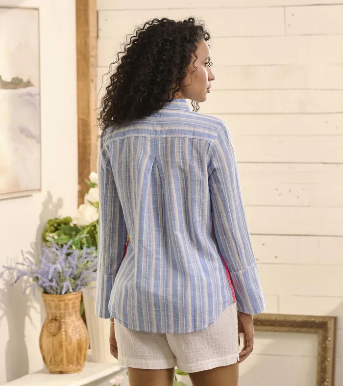 Cindy Blouse 8211 Light Blue Stripes Hatley