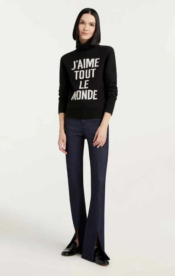 Cinq Sept J039aime Tout Le Monde Turtleneck Blackwhite Women Long Sleeve Tops Cinq Sept J039aime Tout Le Monde Turtleneck Blackwhite Women Long Sleeve Tops