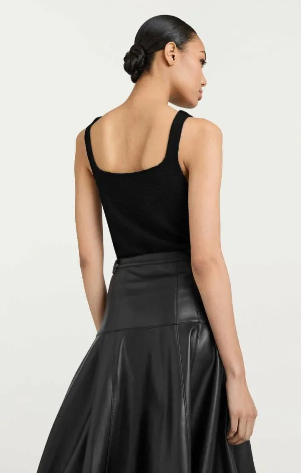 Cinq Sept Karly Top Black Women Tank Tops and Camisoles
