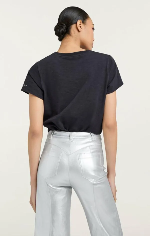 Cinq Sept Rhinestone Paris 57 Tee Navywhite Women Tees