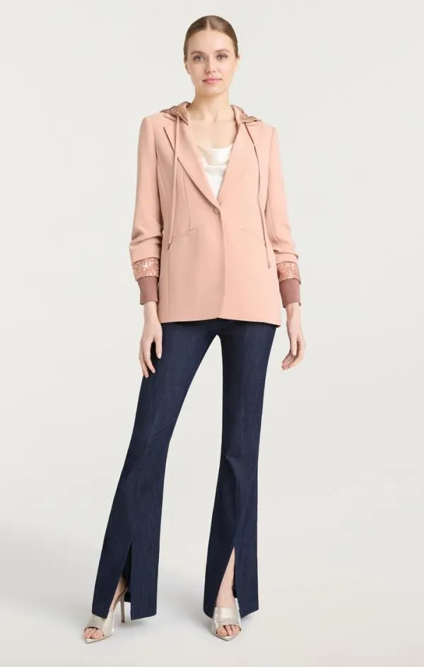 Cinq Sept Sequin Hooded Khloe Blazer Blusher Women Blazers