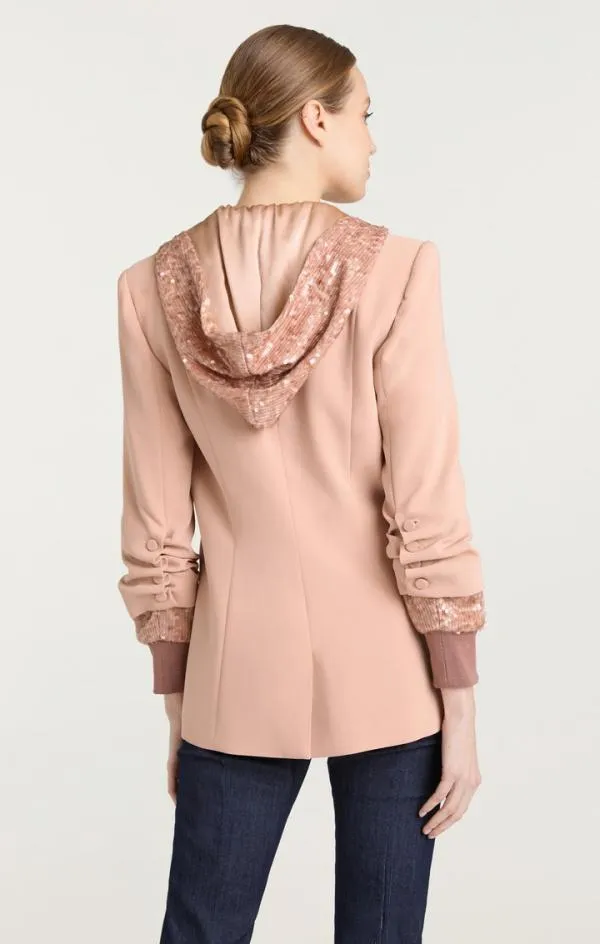 Cinq Sept Sequin Hooded Khloe Blazer Blusher Women Blazers