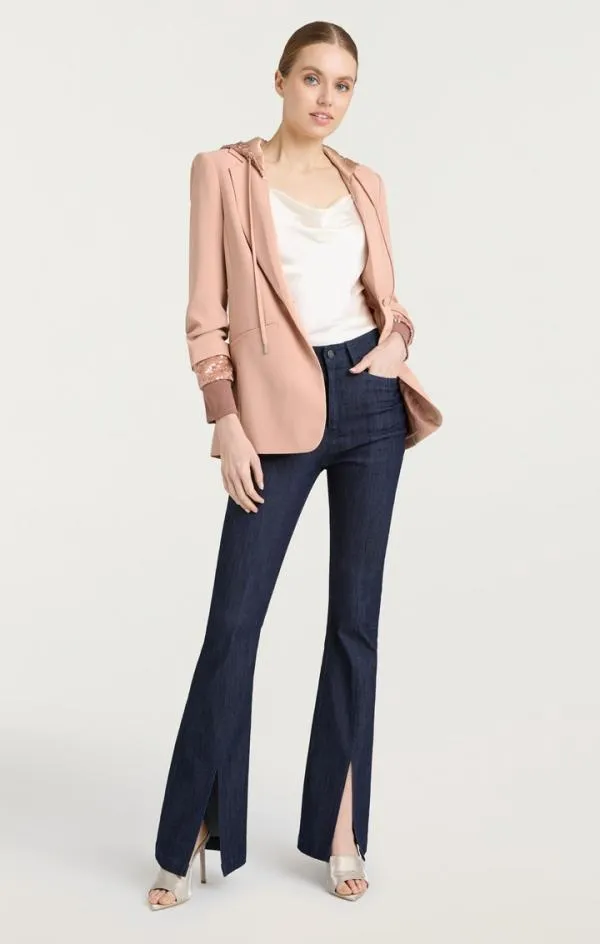 Cinq Sept Sequin Hooded Khloe Blazer Blusher Women Blazers
