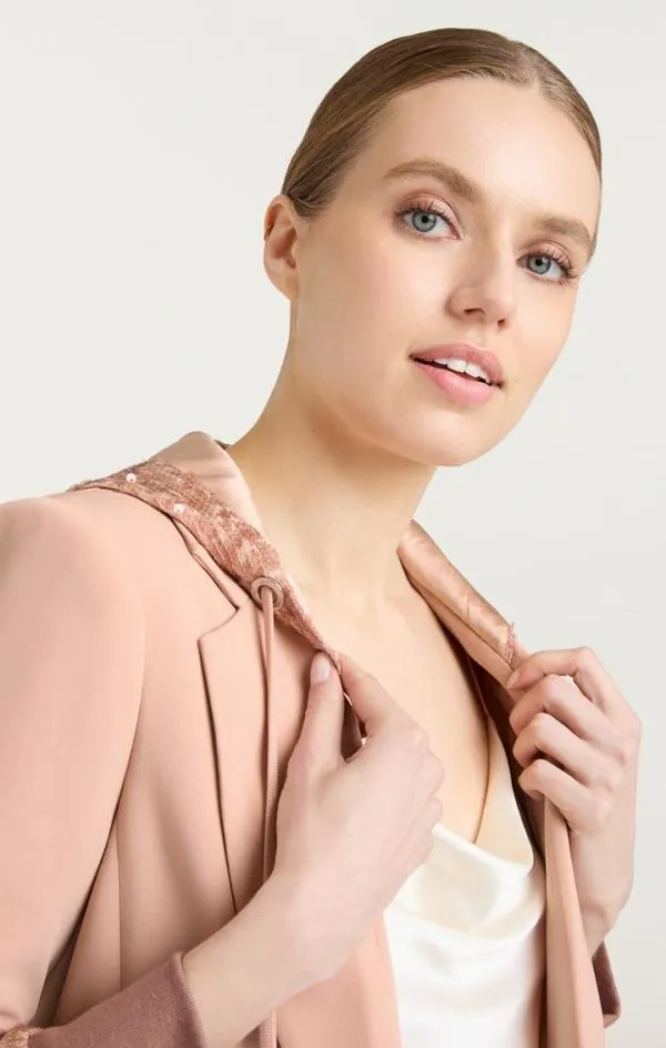 Cinq Sept Sequin Hooded Khloe Blazer Blusher Women Blazers